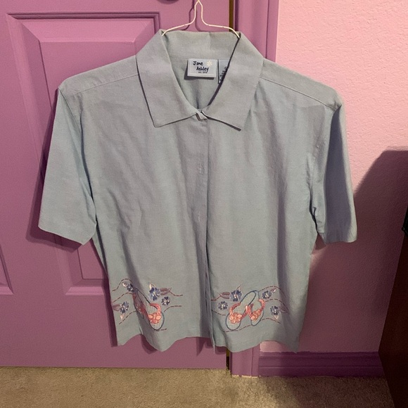 Light blue button-down top - Picture 1 of 1